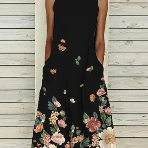 Alexandra Robe d'Été Femme – Robe Midi Fleurie Légère & Élégante pour Journées Ensoleillées