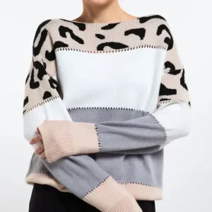 Alianna Pull Femme – Polaire Léopard Chic Doux & Confortable pour Style Décontracté