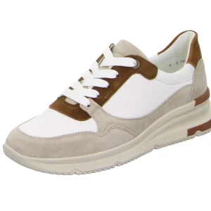 Basket ARA Femme Lazio cuir blanc et nuts