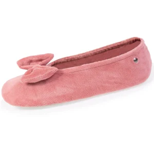 Ballerine Isotoner femme velour bio Rose