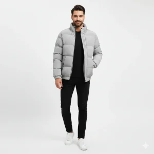 Zykai Doudoune Homme Slim Fit – Veste Puffer Déperlante Légère et Chaude
