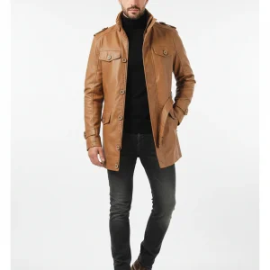 Zayko Manteau Long en Cuir Homme – Coupe Confortable et Style Élégant pour l’Hiver