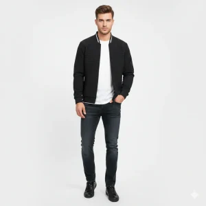 Zykellion Gilet Zippé Homme – Cardigan Finement Tricoté au Style Élégant et Polyvalent