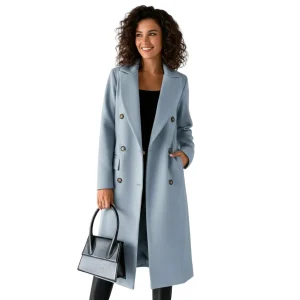 Zivory Manteau Long Femme Élégant – Coupe Raffinée avec Fermeture à Boutons