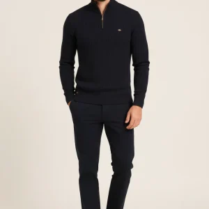 Zayne Pull Homme Half-Zip – Coupe Regular en Coton Mélangé Luxe