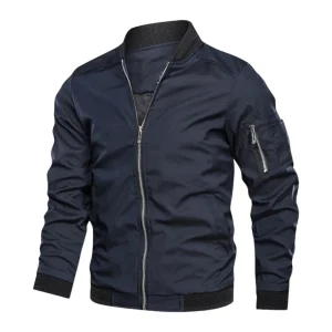 Zenio Bomber Homme Essensio – Veste Légère Déperlante avec Zip & Finitions Côtelées